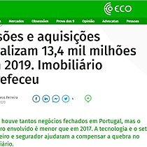 Fuses e aquisies totalizam 13,4 mil milhes em 2019. Imobilirio arrefeceu